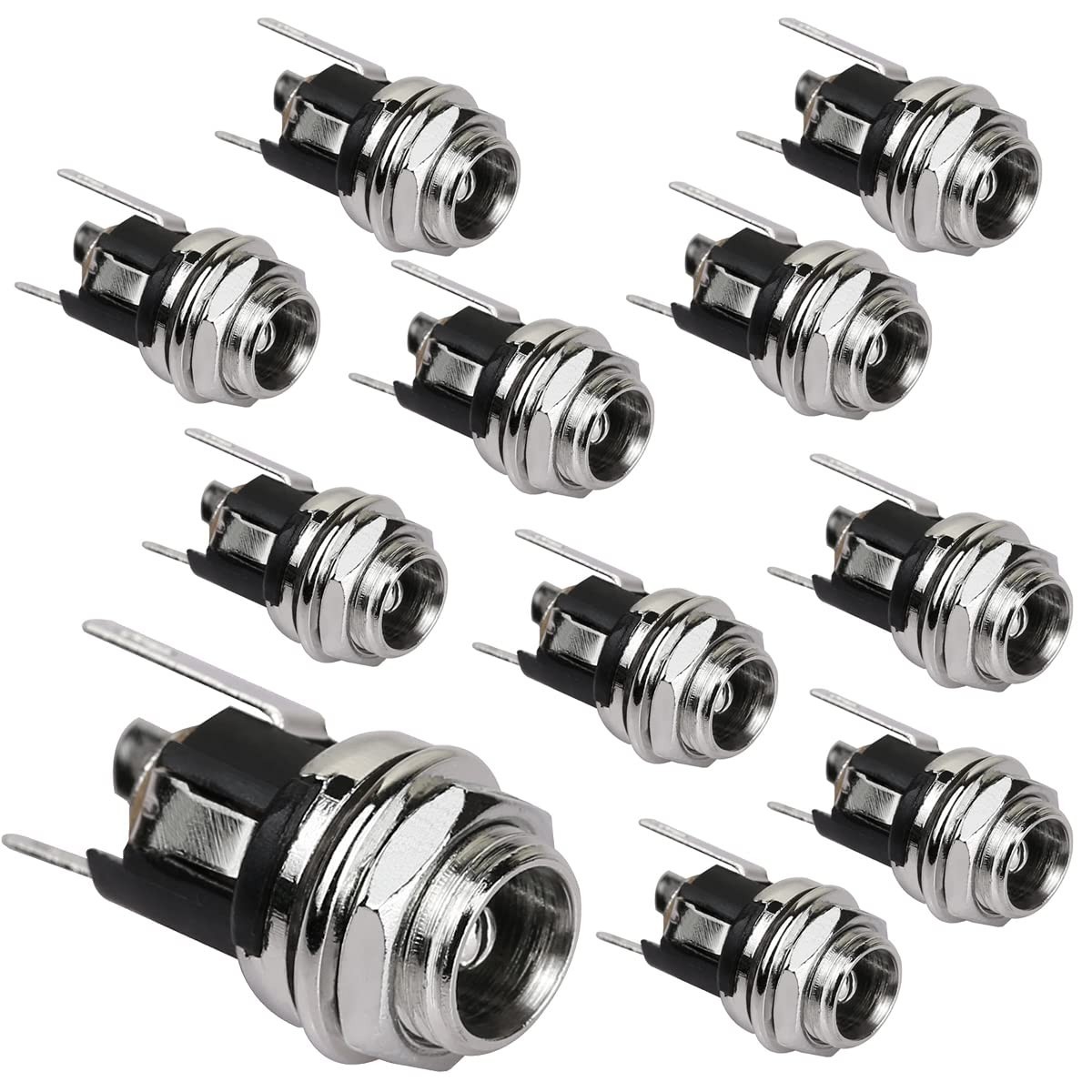 2.5mm DC Power Jack Socket Panel Mount Connectors - 10 Pack for Versatile Use