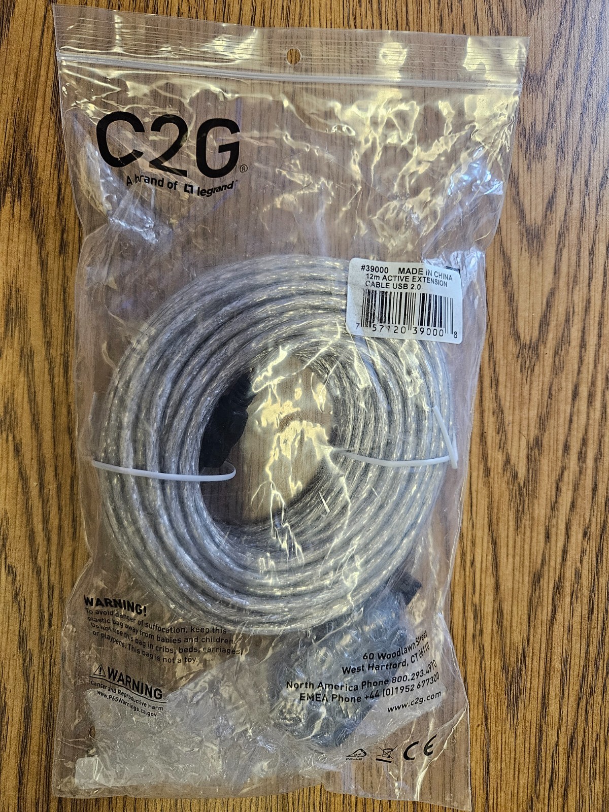 C2G 12M Active Extension Cable USB 2.0 #39000 - 757120390008