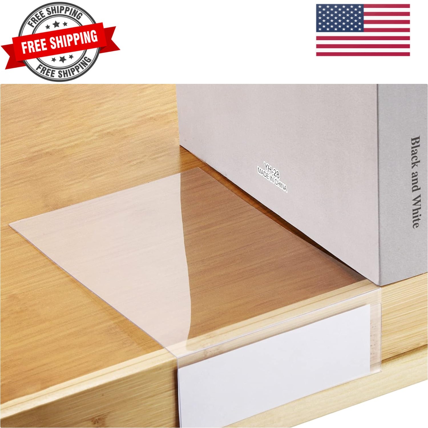 50 Pcs Library Shelf Label Holders 7.6 x 4 Inch Moveable Shelf Markers for Cl...