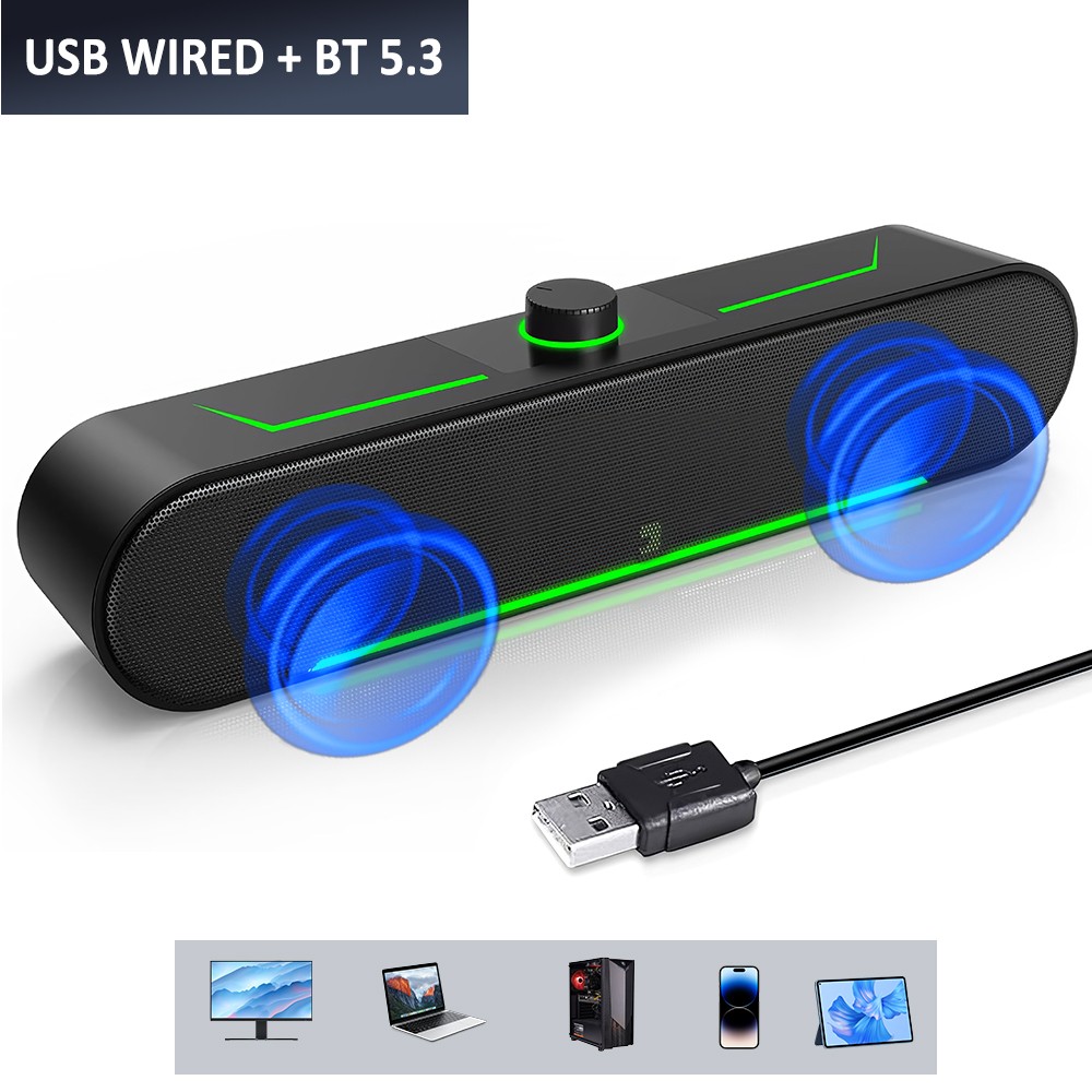 Wired USB Computer Speakers for Desktop Pc,Bluetooth PC Speakers Laptop Monitor