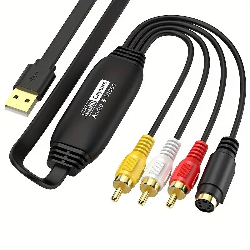 RCA S-Video to USB Audio Video Capture VHS VCR DVD to Digital Converter Cable AU