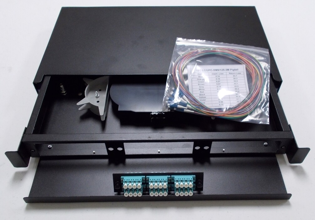 6 12 24 48 72 Port LC Multimode OM3 Fiber Optic Patch Panel Kit 1U Rack Mount 