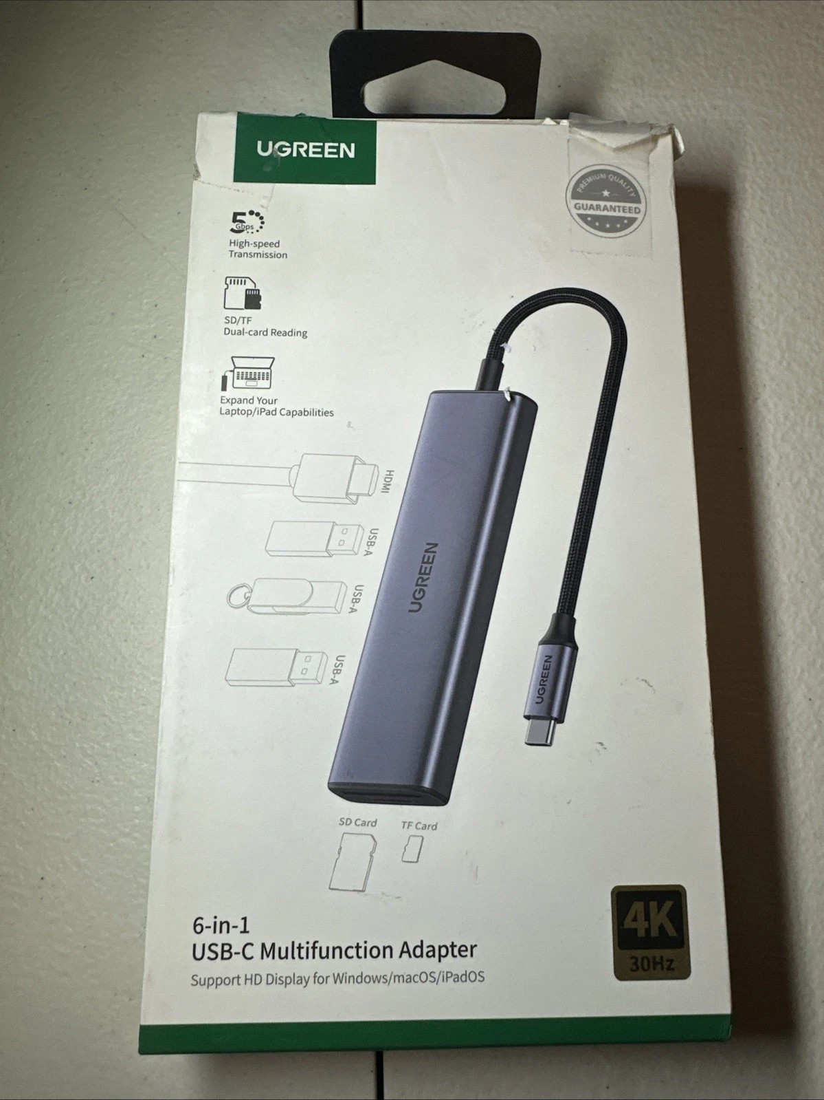 UGREEN 6-in-1 USB-C Multifunction Adapter Windows/macOS/iPadOS High speed 5G