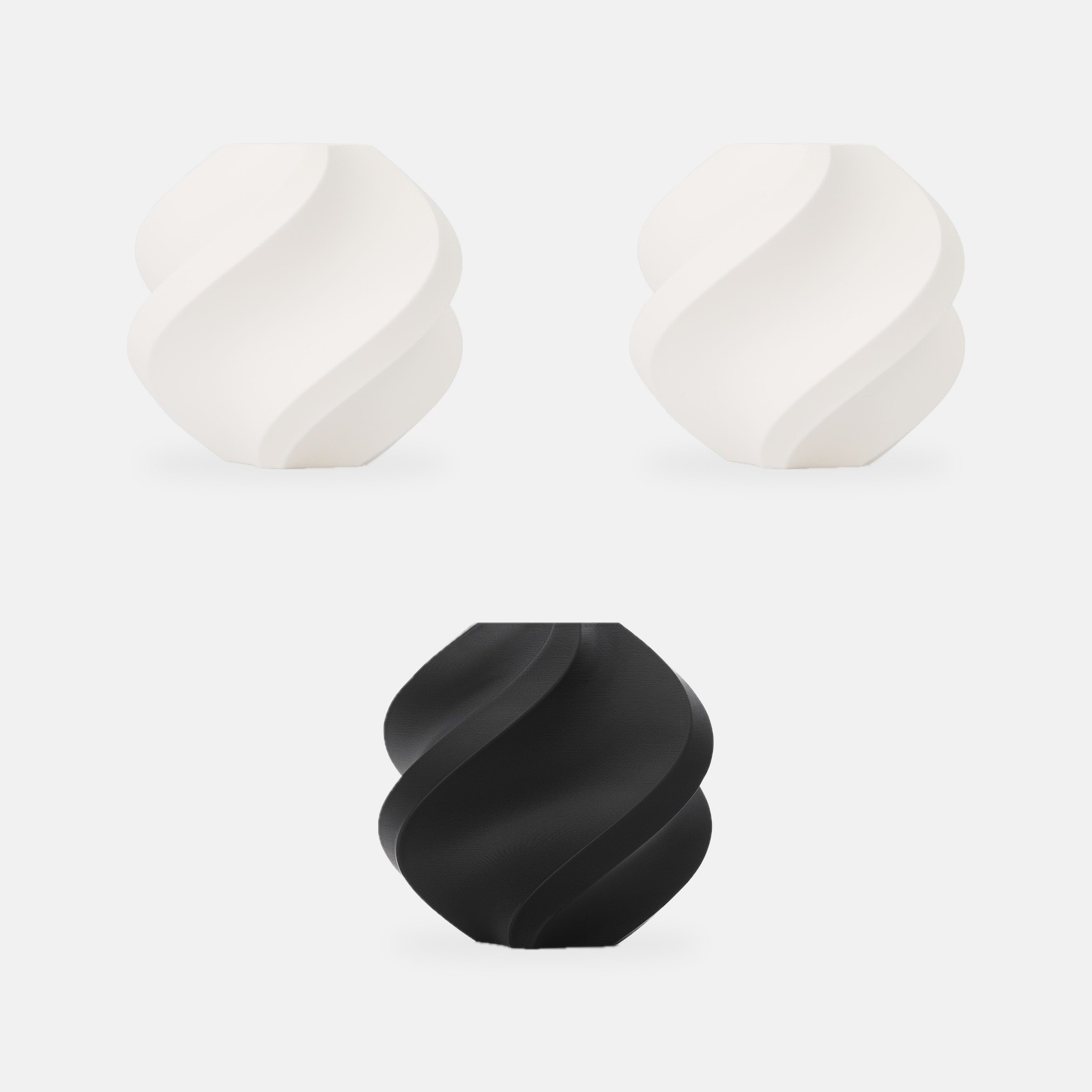 Bambu Lab PLA Pure Filament Pure White x 2, Absolute Black x 1, 3 Pack w/Spool