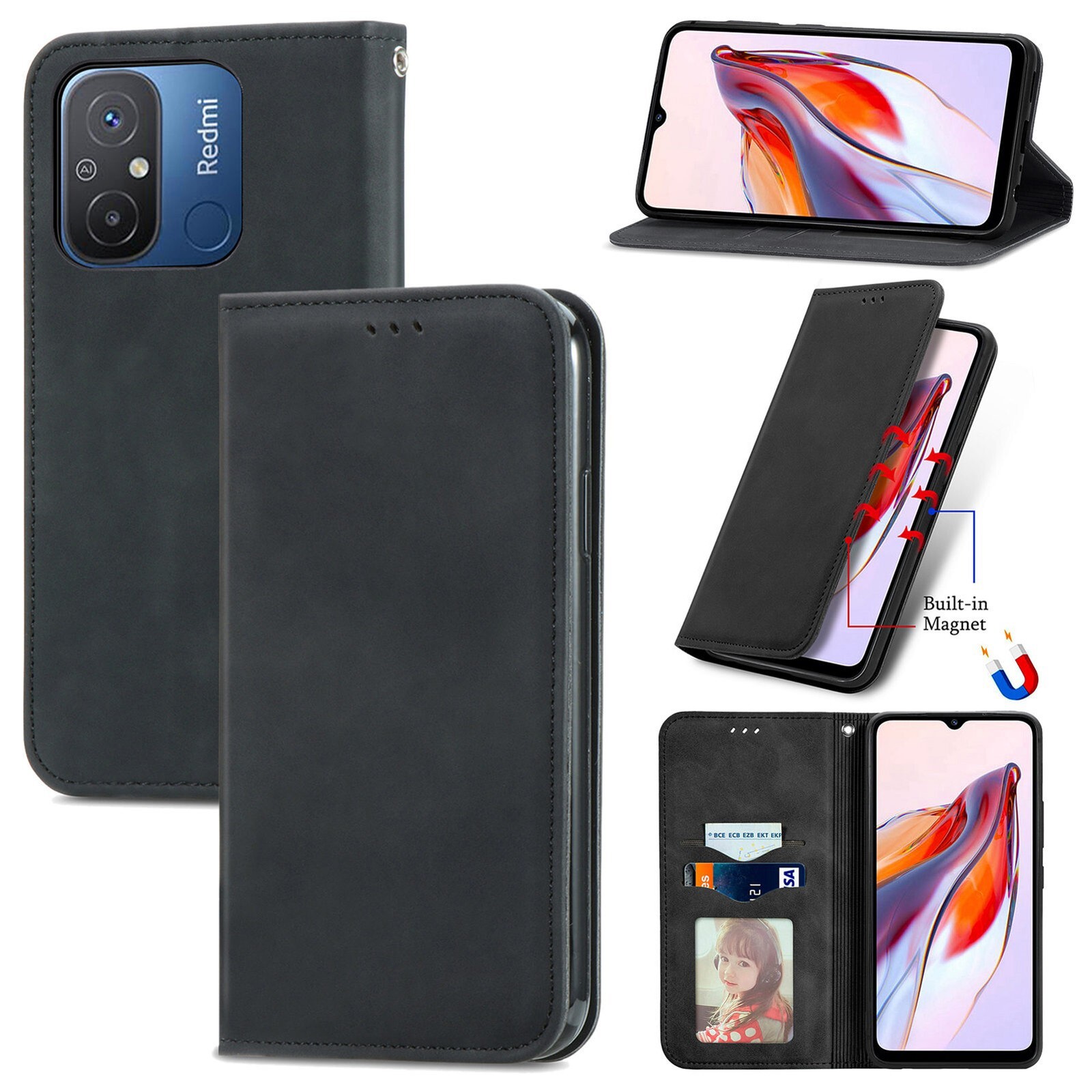 Flip Magnetic Leather Card Wallet Cover Case For A17 A57 A16 A36 A56 A23 A25