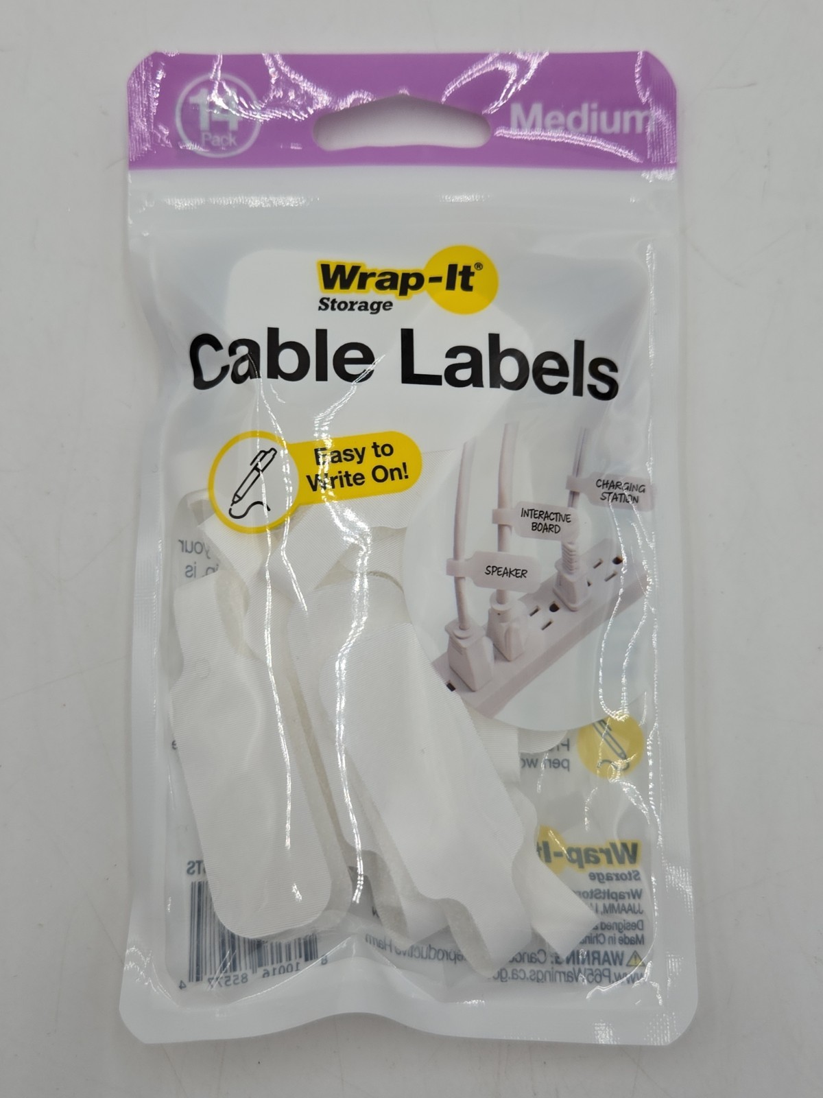 Wrap-It Storage Cable Labels Medium 14 pack New