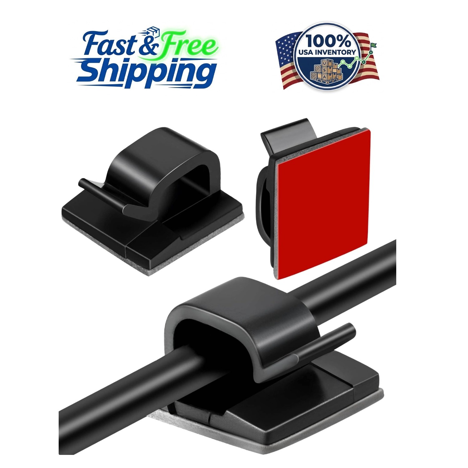 60 Pcs Waterproof Adhesive Cable Clips - Elegant Wire Organizer for Outdoor Use