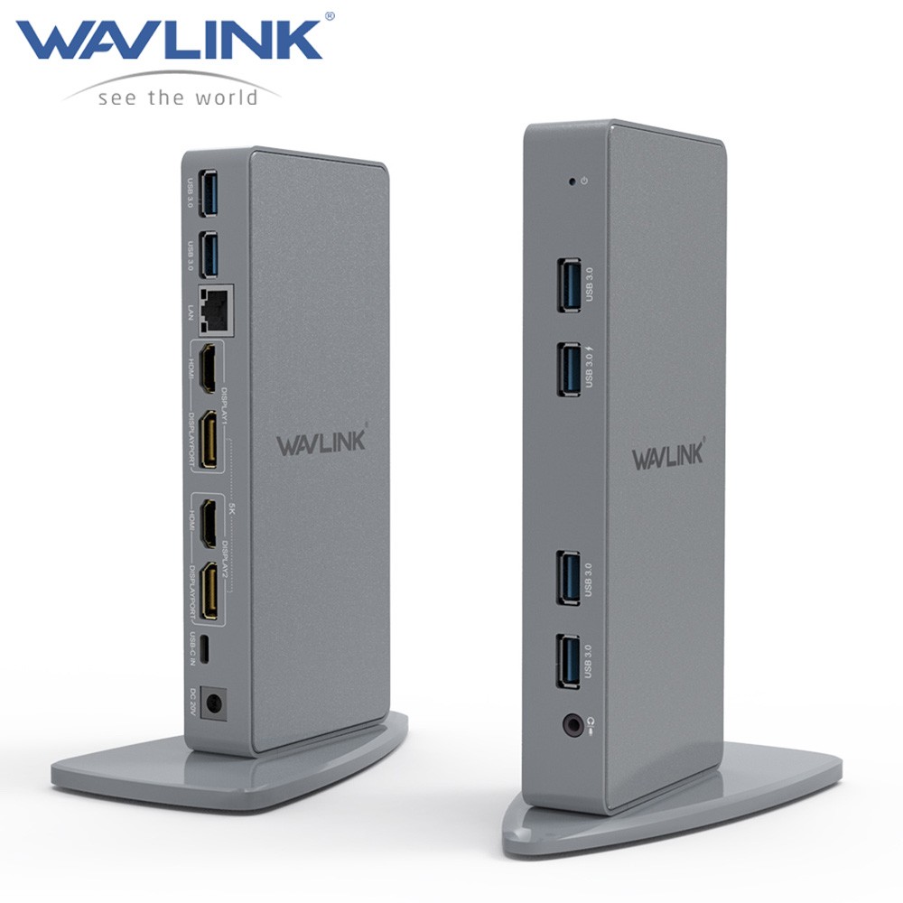 DisplayLink Laptop Docking Station USB C Dock Dual 4K@60Hz for Windows MacOS