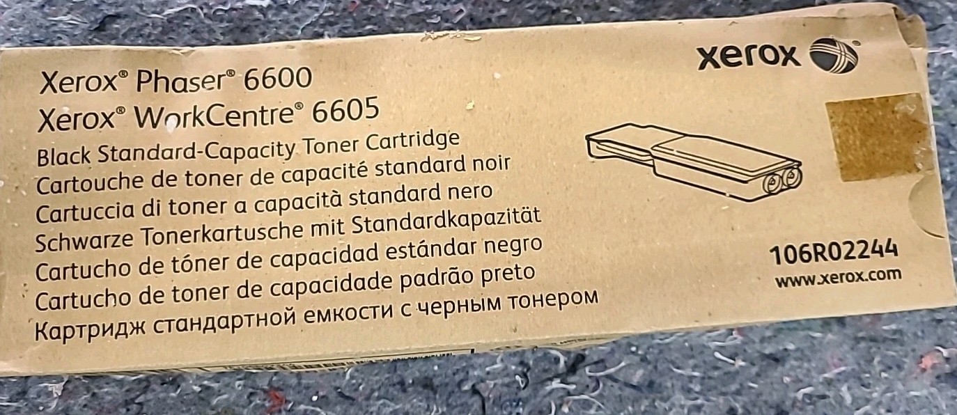 Genuine Xerox Phaser 6600 Model 106R02244 Black Toner Cartridge Standard