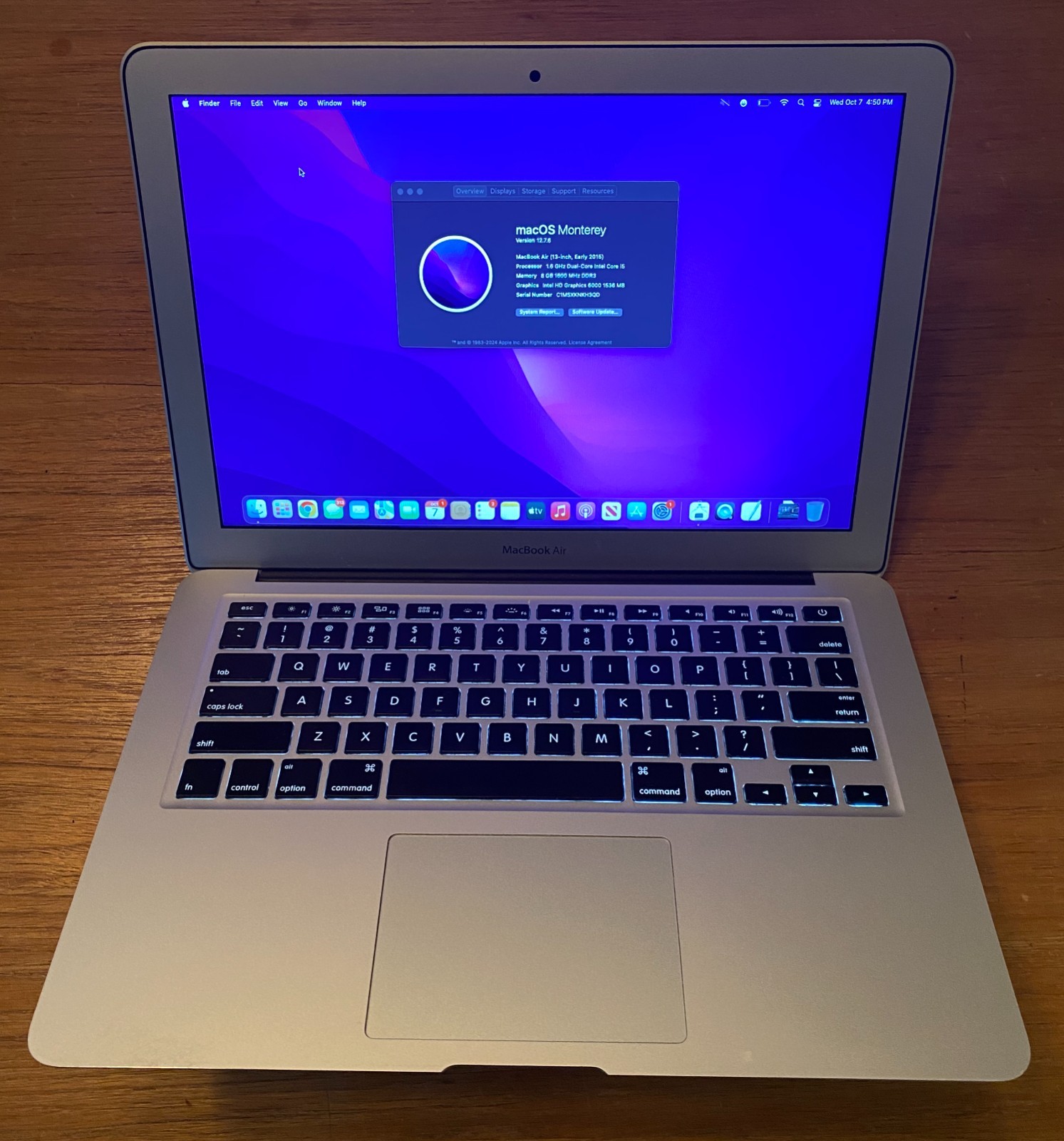 Apple MacBook Air 2015 13" Intel Core i5 1.60 GHz 8GB RAM 128 GB SSD 
