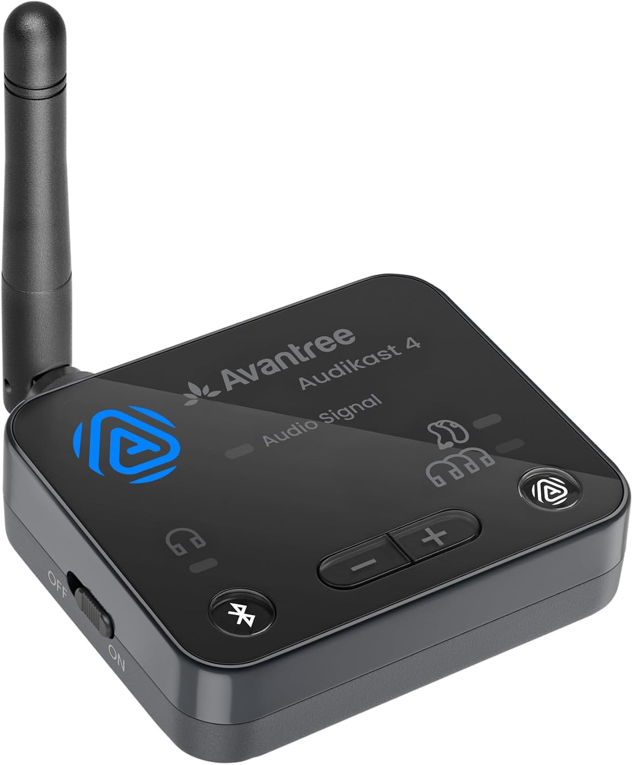 Audikast 4 – Auracast & Bluetooth TV Transmitter for Headphones | Works with Sel