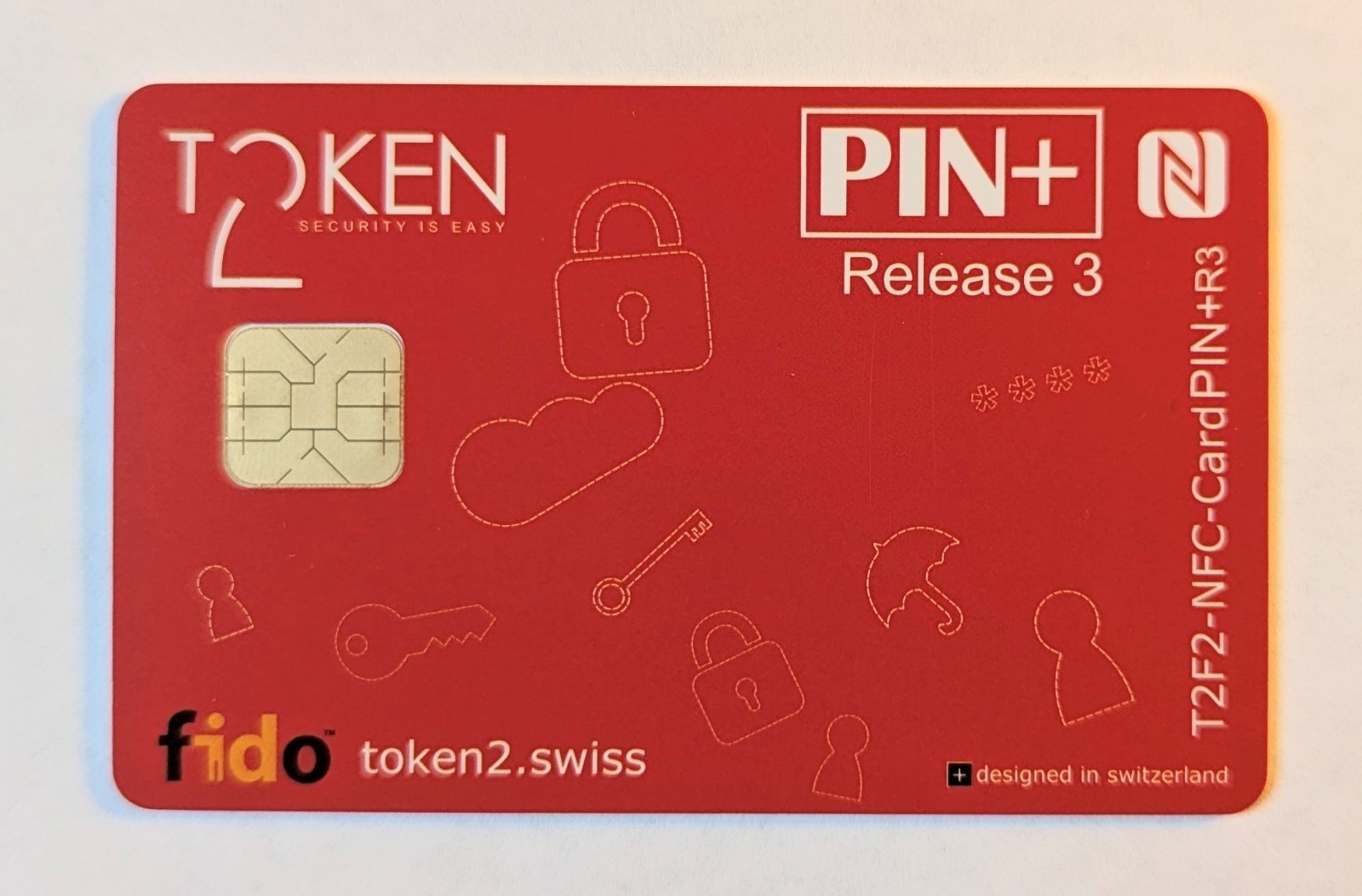 Token2 NFC Smartcard FIDO2.1 Level 2 R3. Security Key Card. Swiss Made FOSS