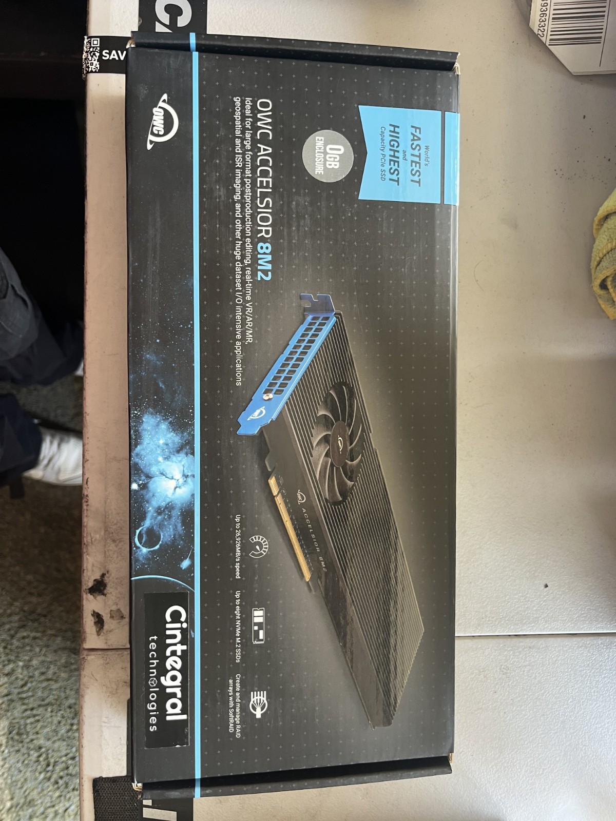 OWC Accelsior 8M2 PCIe4 NVMe SSD Storage Solution with Mac Pro 2019 cable kit