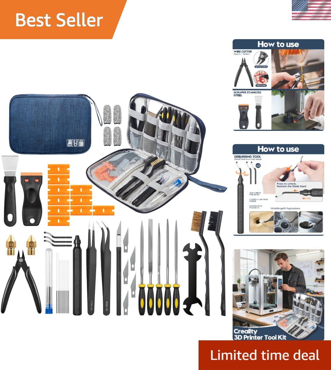 50-Piece 3D Printer Tool Kit, 3D Printing Accessories Compatible with FDM/SLA...