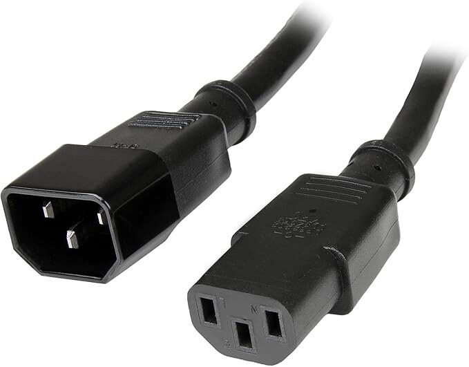 StarTech PXT100143 3 ft 14AWG Computer Power Cord Extension - C14 to C13 Power