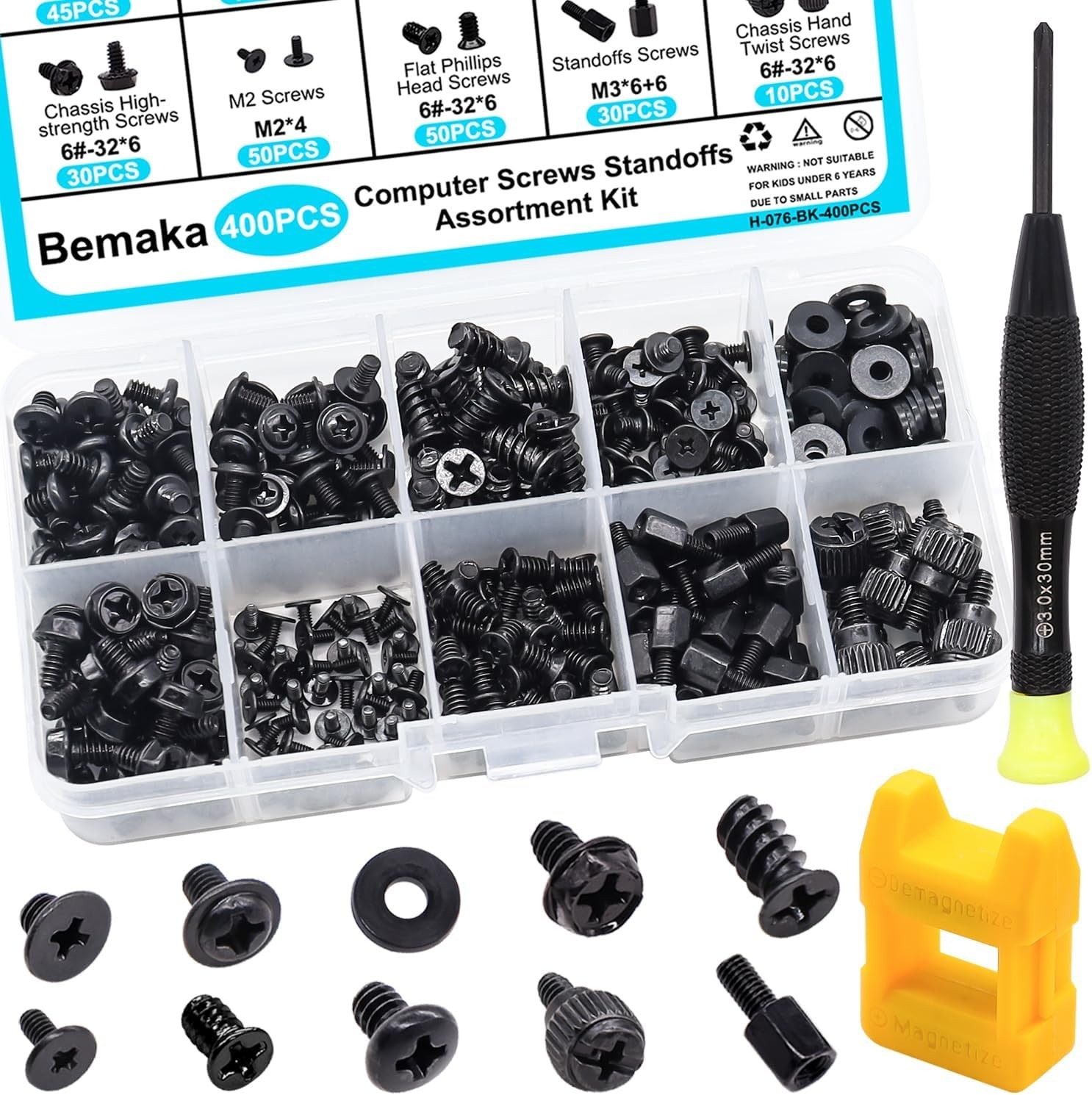 400pcs Computer Screws Kit - Versatile for PC Build & Repair, 10 Sizes Included