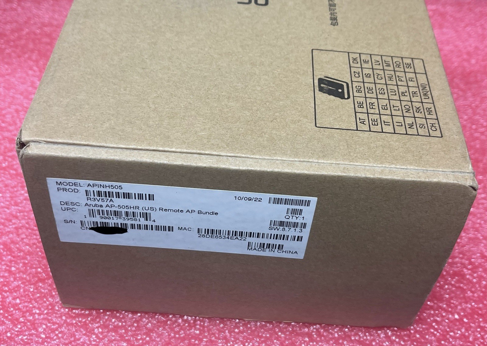 R3V57A PINH505 HPE Aruba AP-505HR (US) Bundle Remote Wireless Access Point New