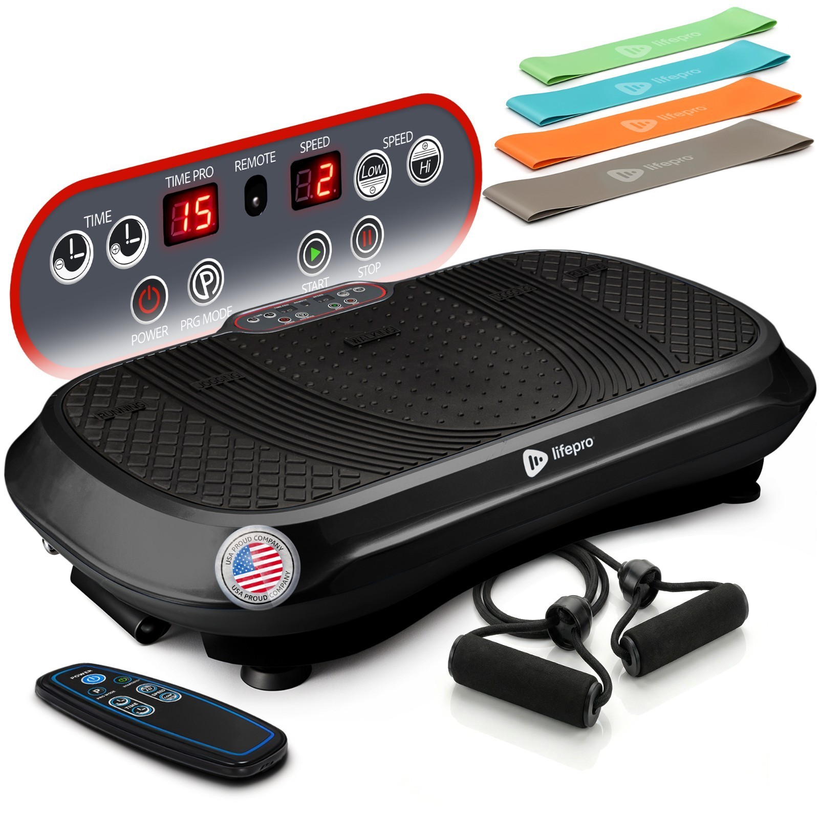 Lifepro Waver Vibration Plate Exercise Machine Full Body Workout Lymphatic-Black