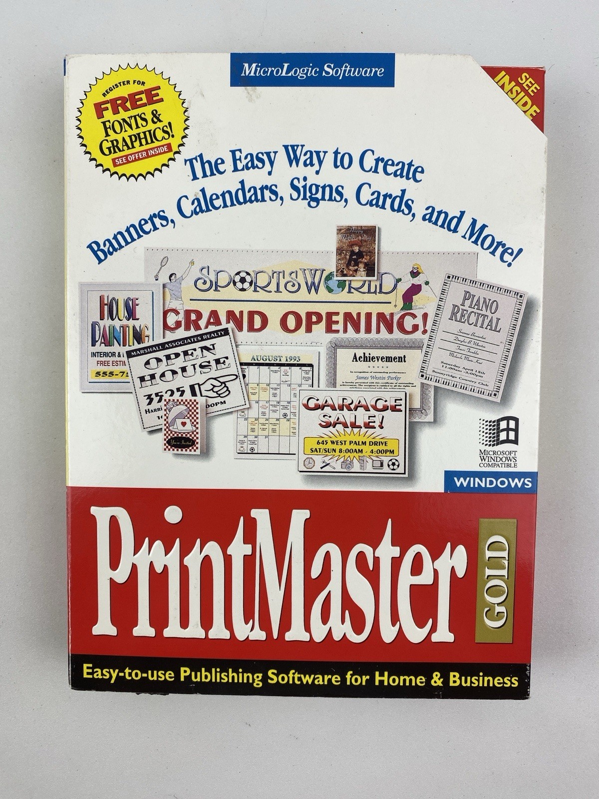 PrintMaster Gold for Windows MicroLogic Software ©1993 Vintage Software