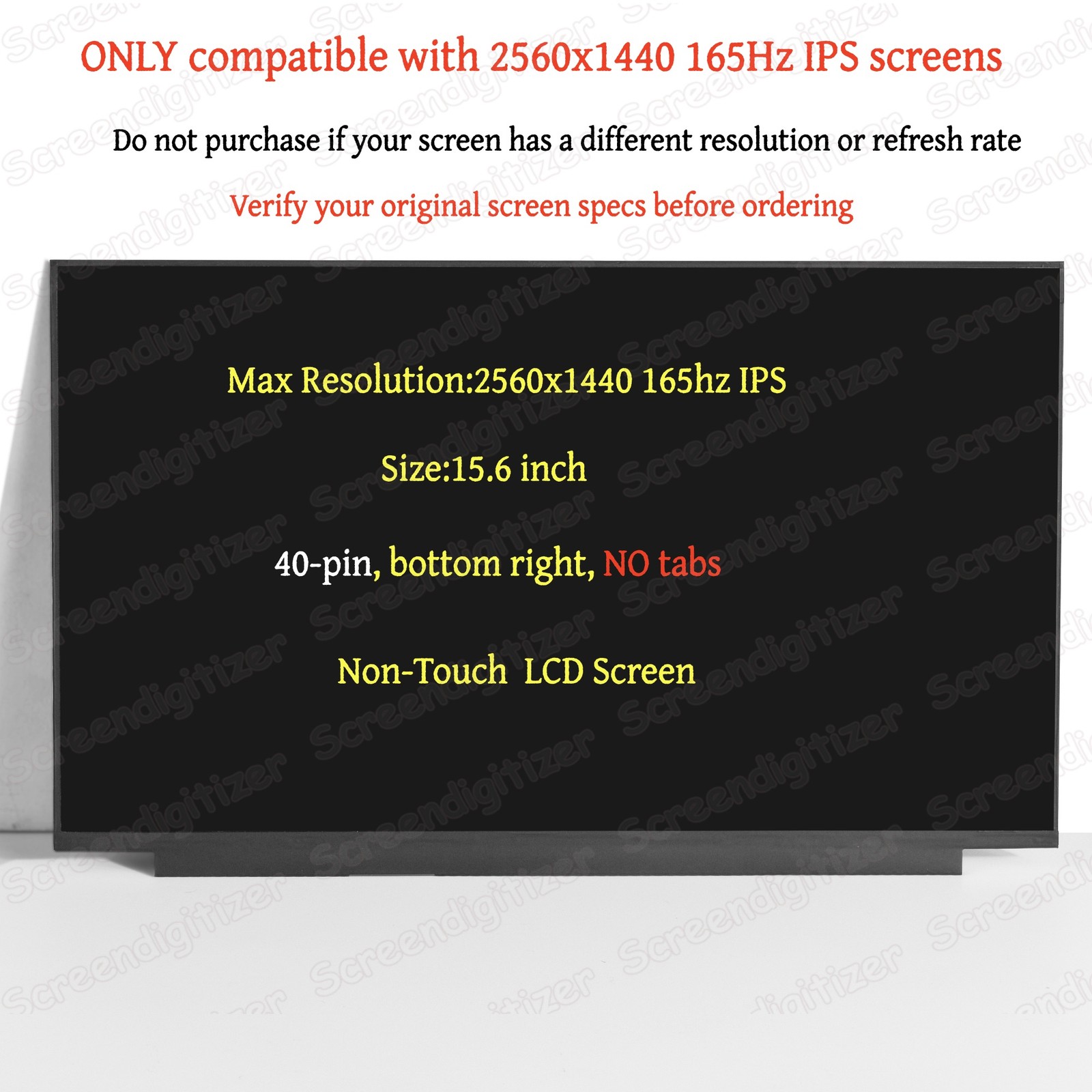 For NE156QHM-NY1 V8.2 40 Pins QHD Screen Replacement LCD Display