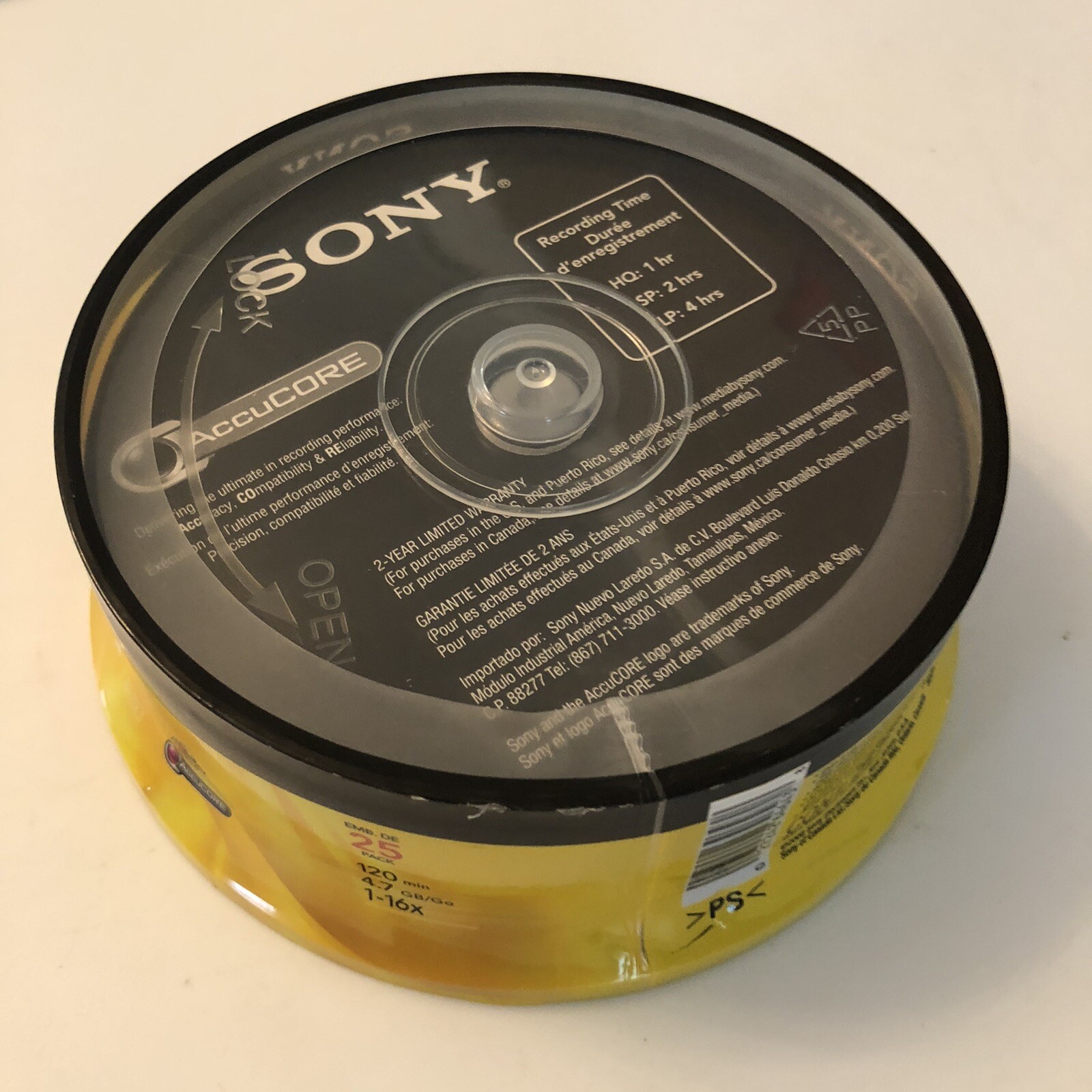New SONY DVD-R 4.7GB 1x-16x 120-min Recordable Discs 25-Spindle-Pack  