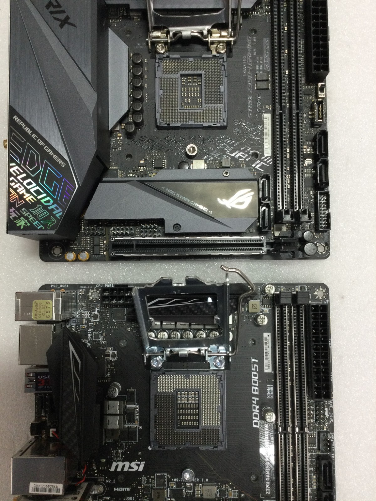 ASUS Strix Z390-I Gaming AND MSI Z370I GAMING PRIO CARBON(MIX LOT OF 2)-FOR PART