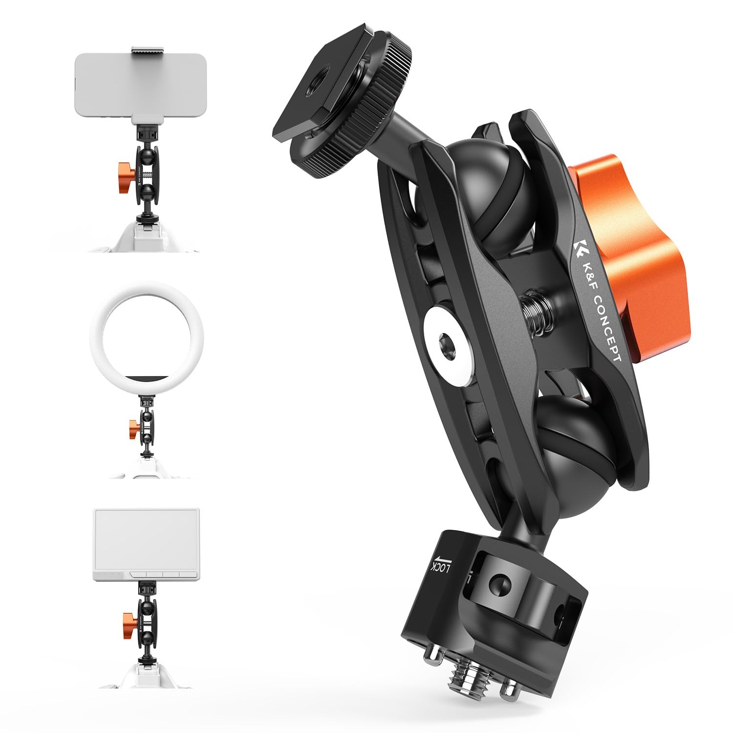 K&F CONCEPT MS27 Magic Arm Multi-Function Double Ball Head Cold Shoe