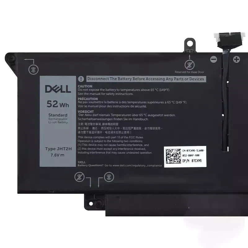 Genuine OEM 52WH JHT2H Battery For Dell Latitude 7310 7410 series 04V5X2 0HRGYV