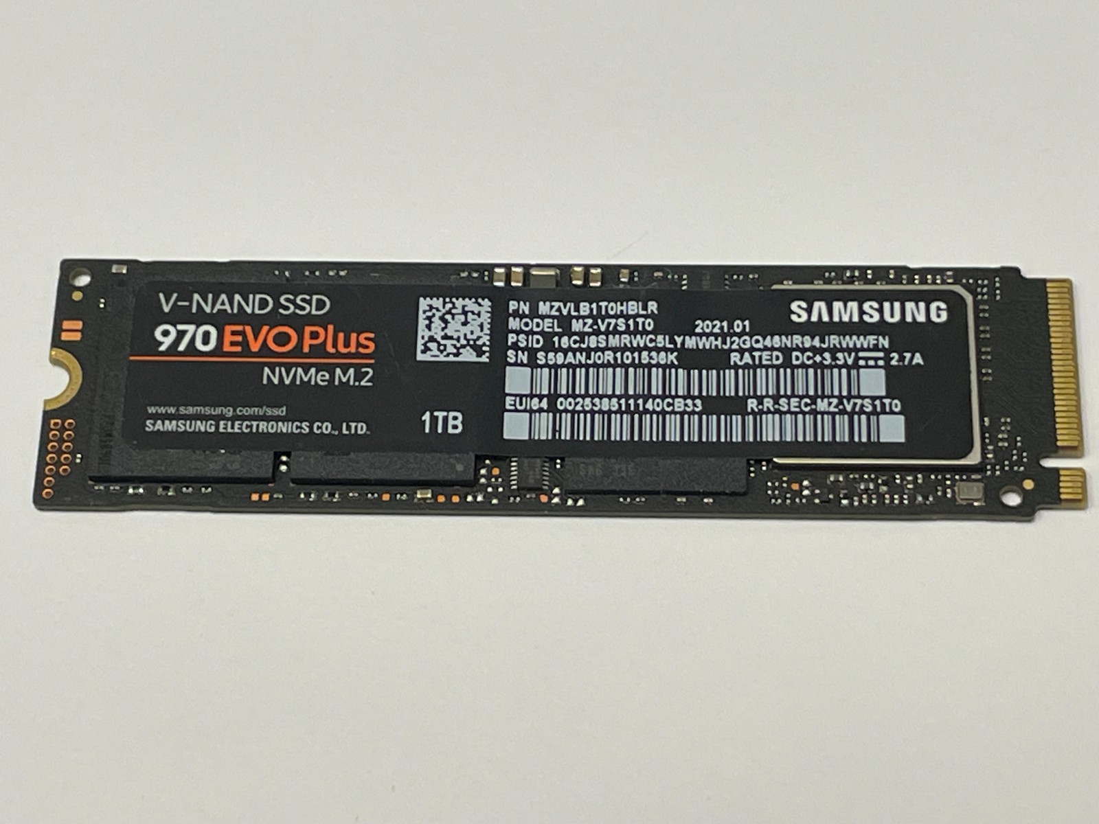 Samsung 1TB V-NAND 970 EVO Plus NVMe Solid State Drive MZVLB1T0HBLR MZ-V7S1T0