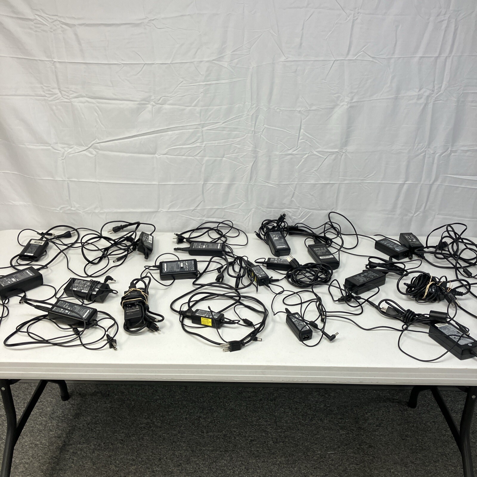 Lot Of 20+ Laptop Charging Cables Multi Styles + Plugin Types Dell HP Lenovo +