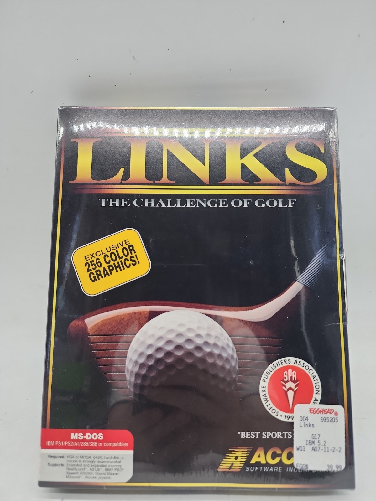 Links The Challenge of Golf MS-DOS Big Box PC Game 5.25" Floppy Disks Access