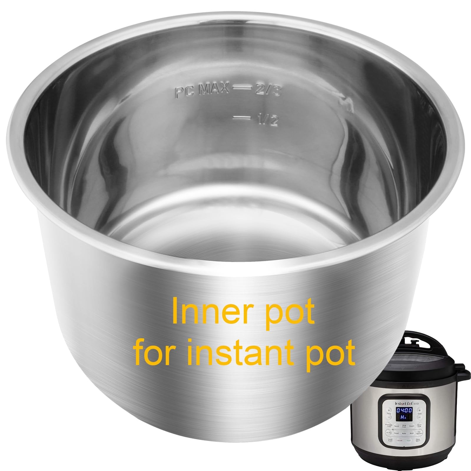 Stainless Steel Inner Pot for Instant Pot 6QT, Upgrade Replacement Pot for In...
