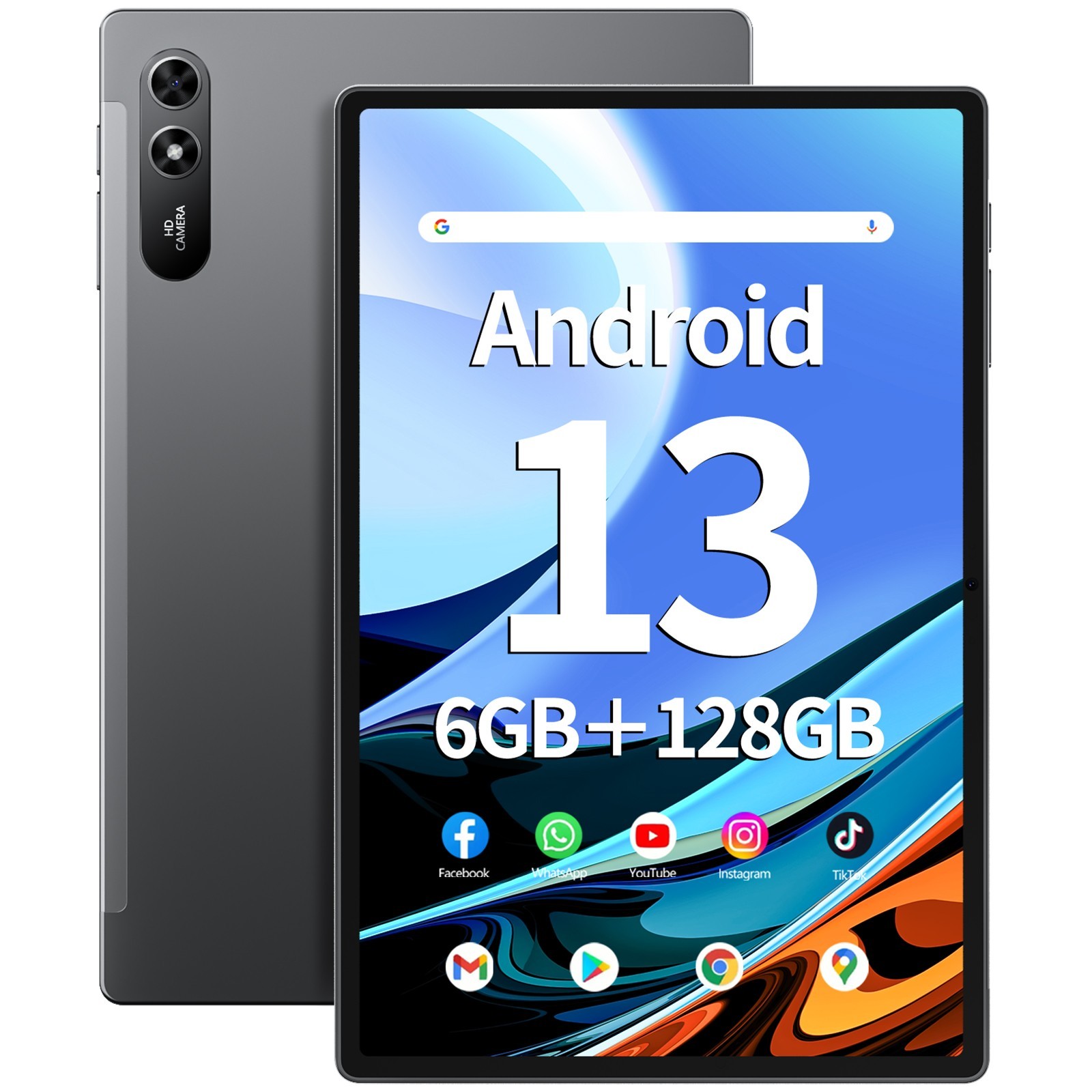 SGIN 10.51" HD Tablet Pad Android 13 128GB Octa-Core Netflix Dual Camera WiFi5