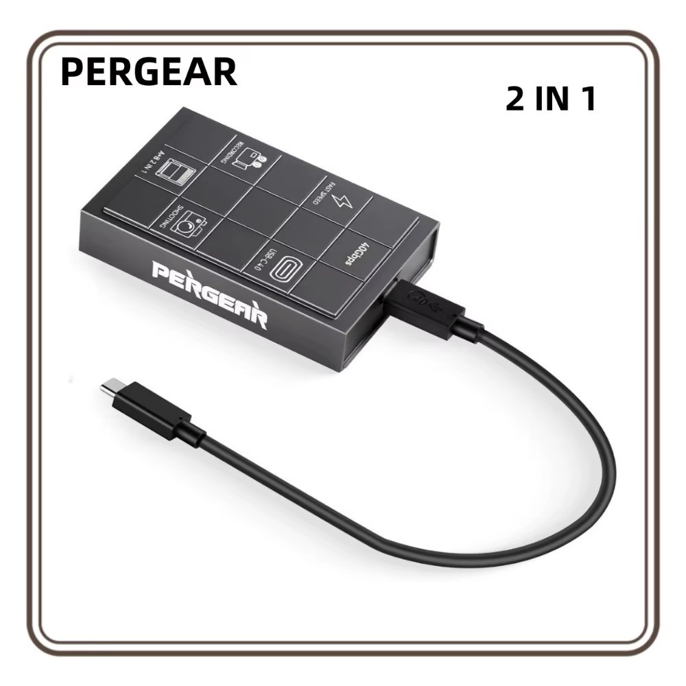 PERGEAR 2-in-1 CFexpress Type A/B Card Reader USB-C 40Gbps 2 Slots