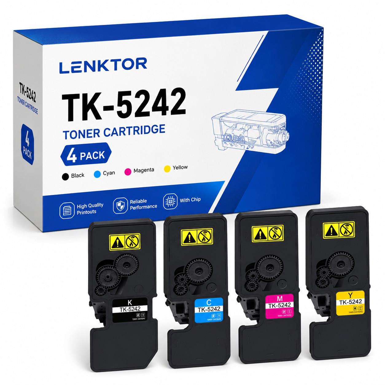TK5242 4PK BK/C/M/Y With Chip Standard Yield Toner Set fit for P5026cdn P5026cdw