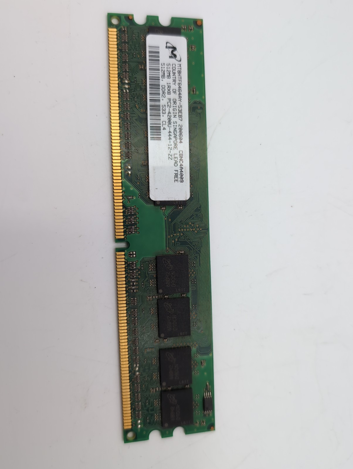 Micron 512 MB DIMM 533 MHz DDR2 Memory (MT8HTF6464AY53EB8)(Not Tested)