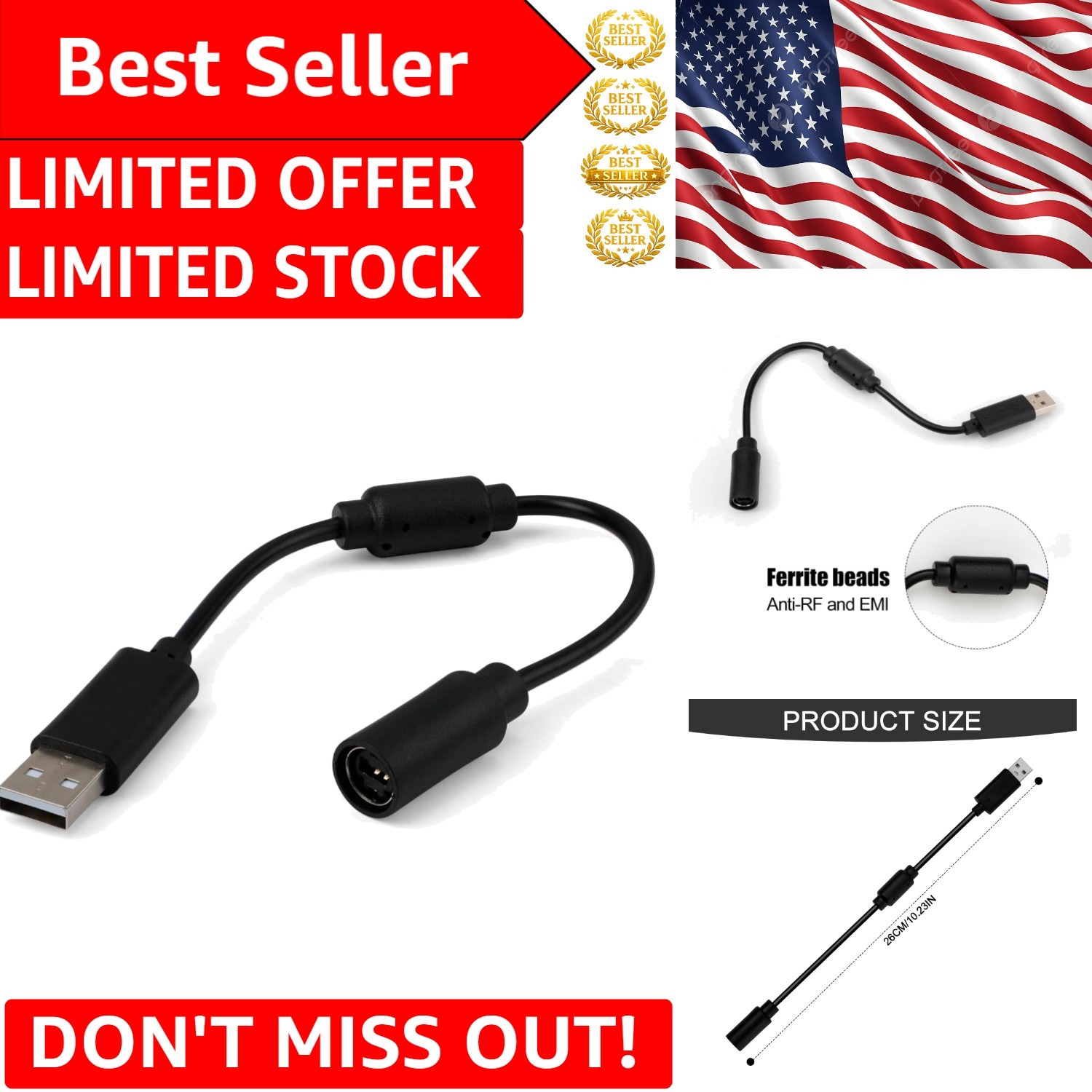 USB Breakaway Cable for Logitech G920 & Ferrari 458 - Fast Data Transfer
