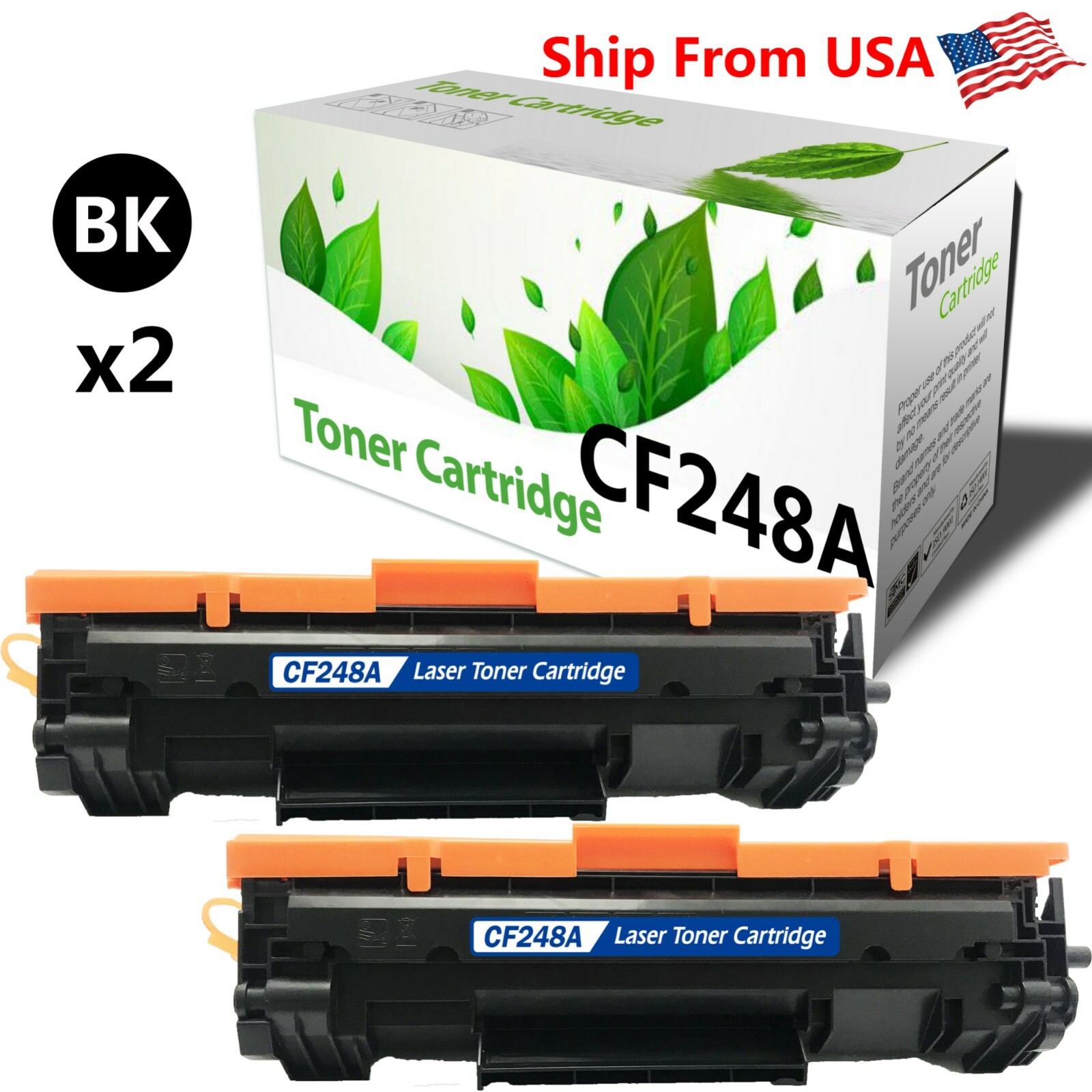 2 PK CF248A 248A Toner Cartridge for Laser Jet Pro MFP M29w M29a Printer