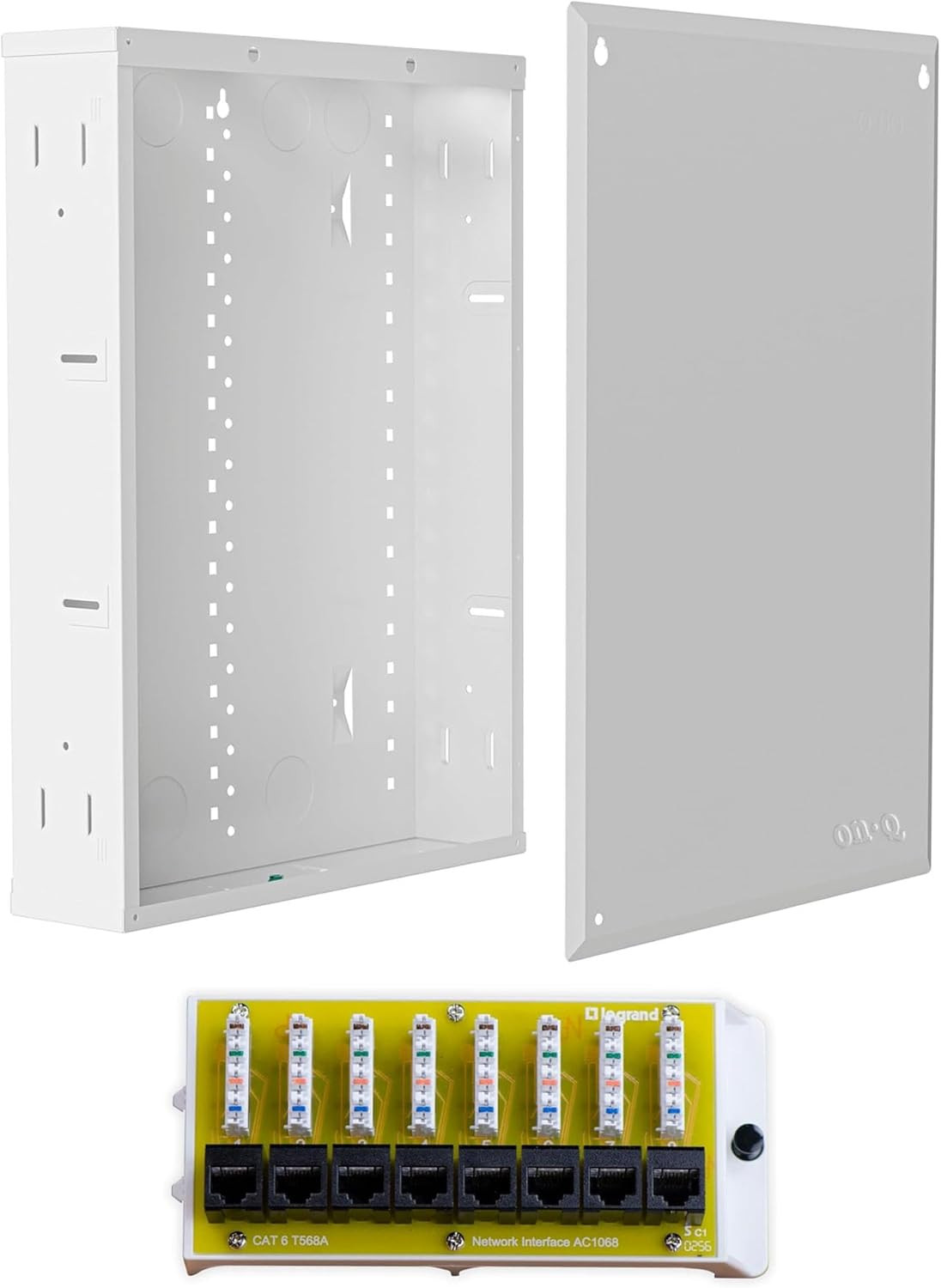 Legrand  20” Structured Media Enclosure + 8-Port Cat6 Network Interface Module –