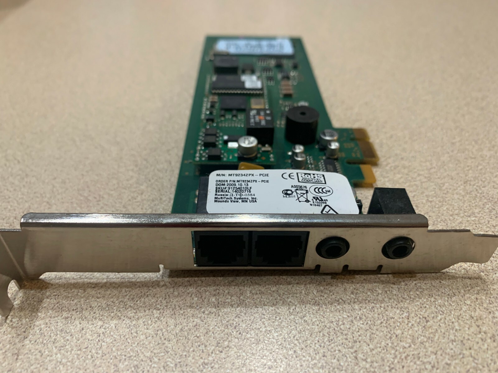 MultiTech / Anatel MT9234ZPX-PCIE MultiModem ZPX V.92 Voice Data Fax Modem Card