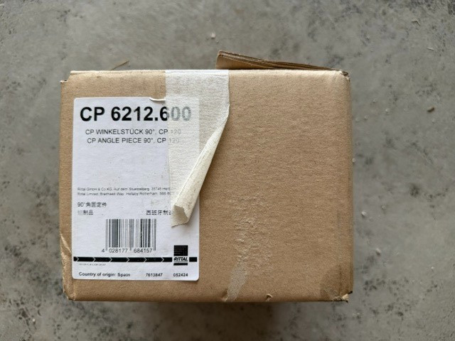 Rittal CP 6212.600 CP120 Support Arm System 90-Degree Elbow RAL 7035 Grey New