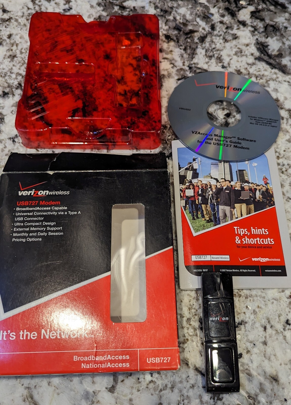 Verizon USB727 USB Modem Qualcomm 3G CDMA Novatel Wireless