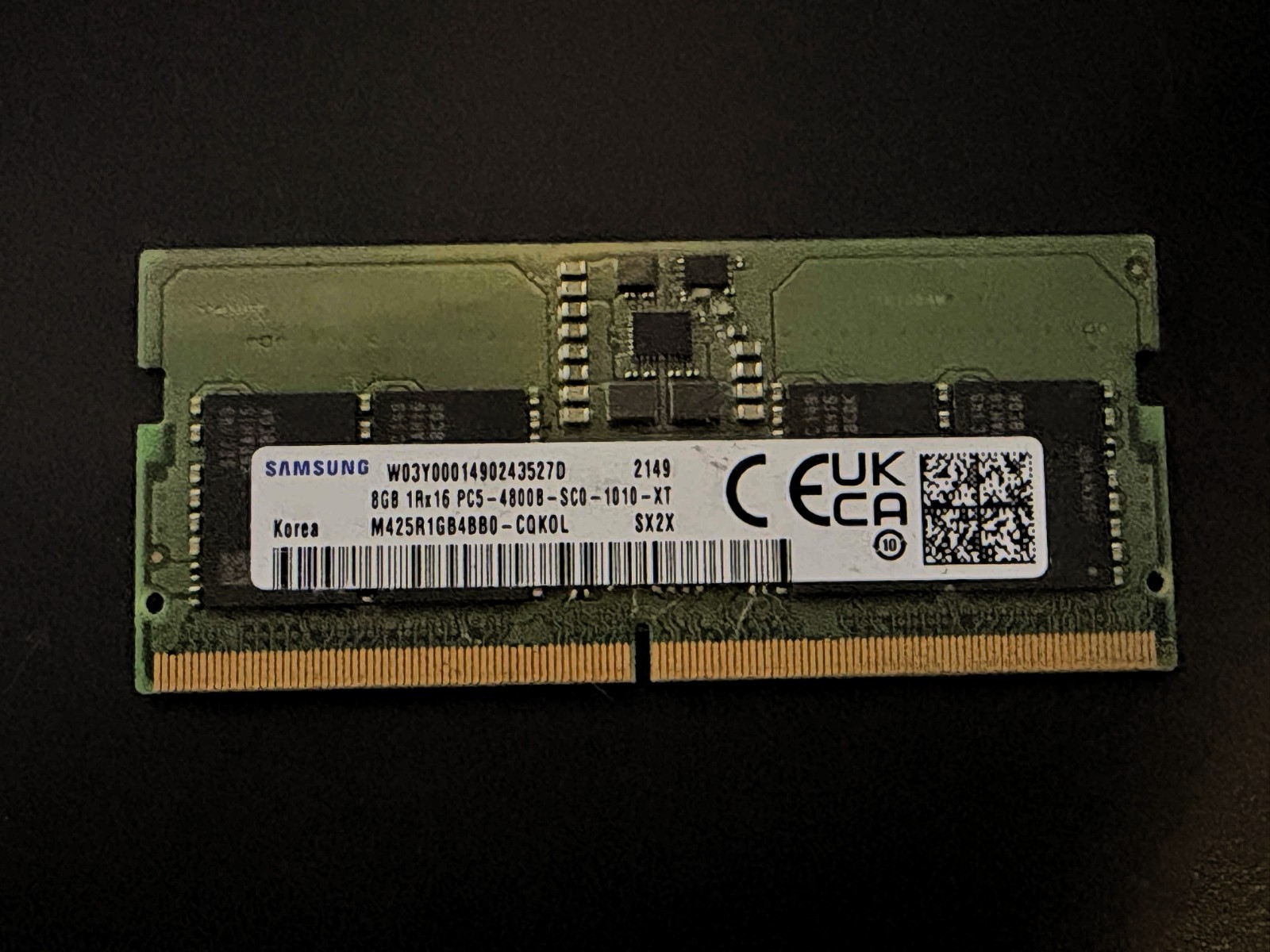 Samsung 8GB DDR5 4800MHz PC5-4800B SODIMM Laptop RAM Gaming Laptop Upgrade