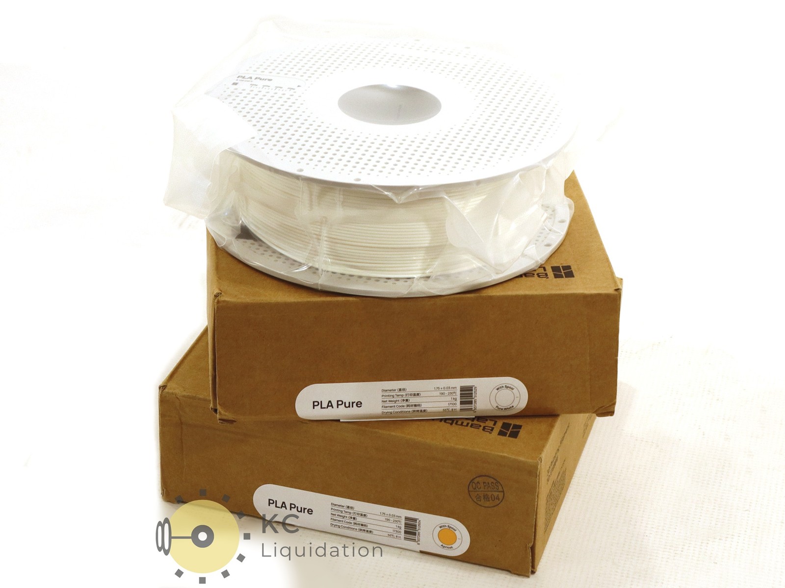 2x Lot Bambu Lab PLA Pure 1.75mm 1kg 3D Filaments Pure White/Apricot