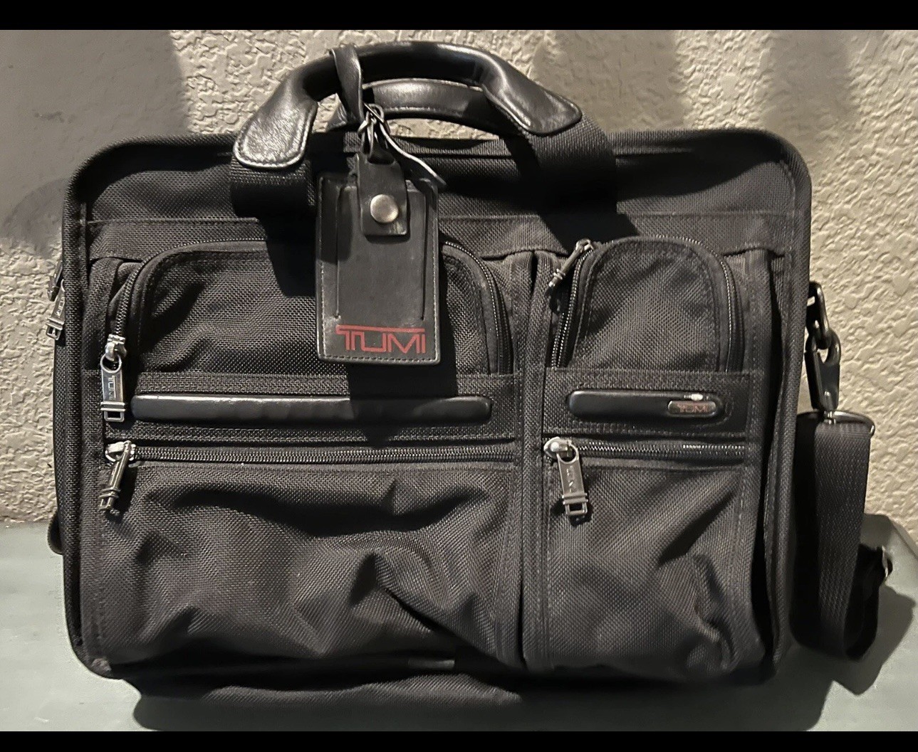 TUMI Alpha 16in Expandable Laptop Leather Briefvase