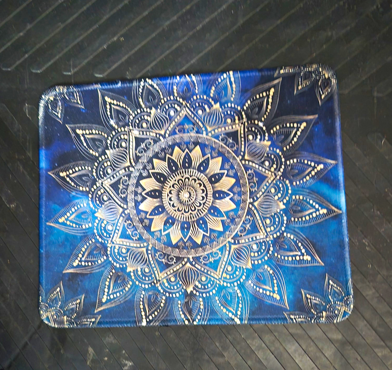 Blue & White Mandala Pattern Mouse Pad, Decorative Patterned Design