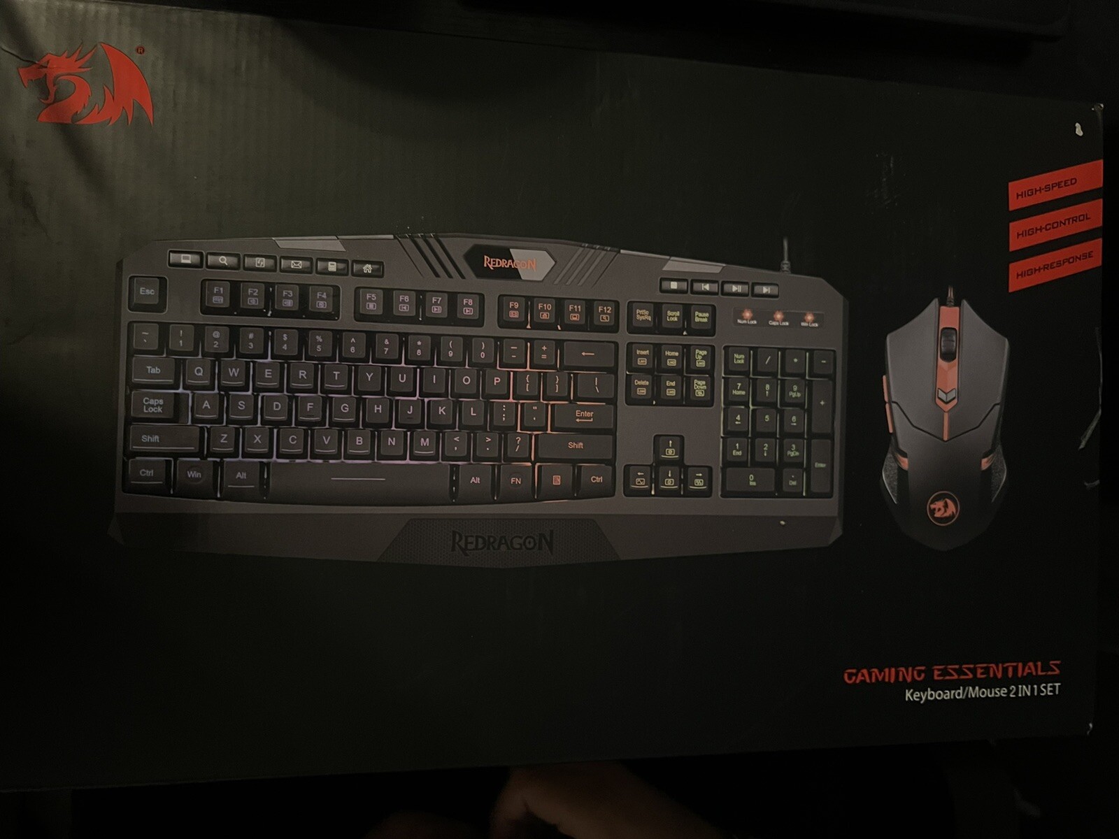 gaming keyboard and mouse combo Red Dragon With RGB Lights Opened But Never Used