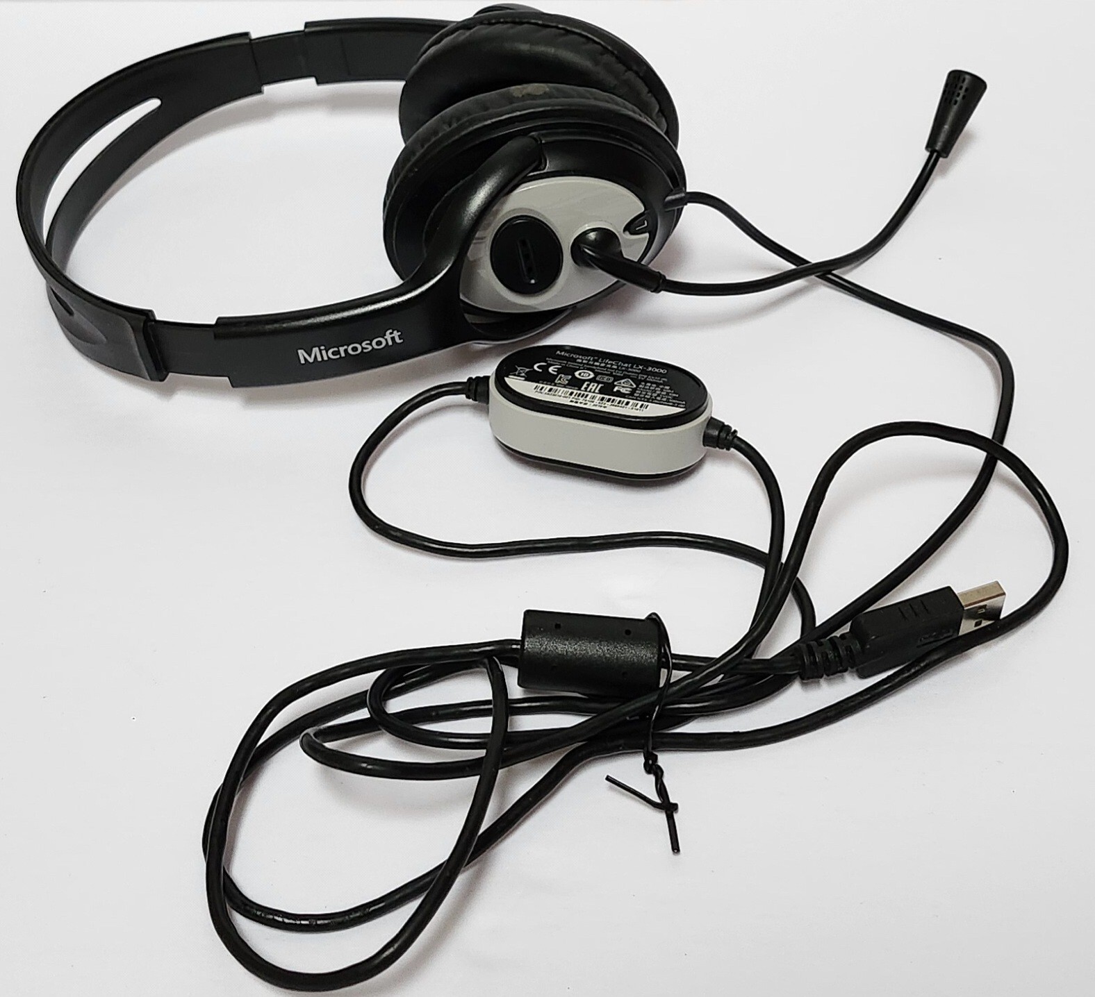 Microsoft LifeChat LX-3000 Digital USB Headset Headphones 1084 Black Tested