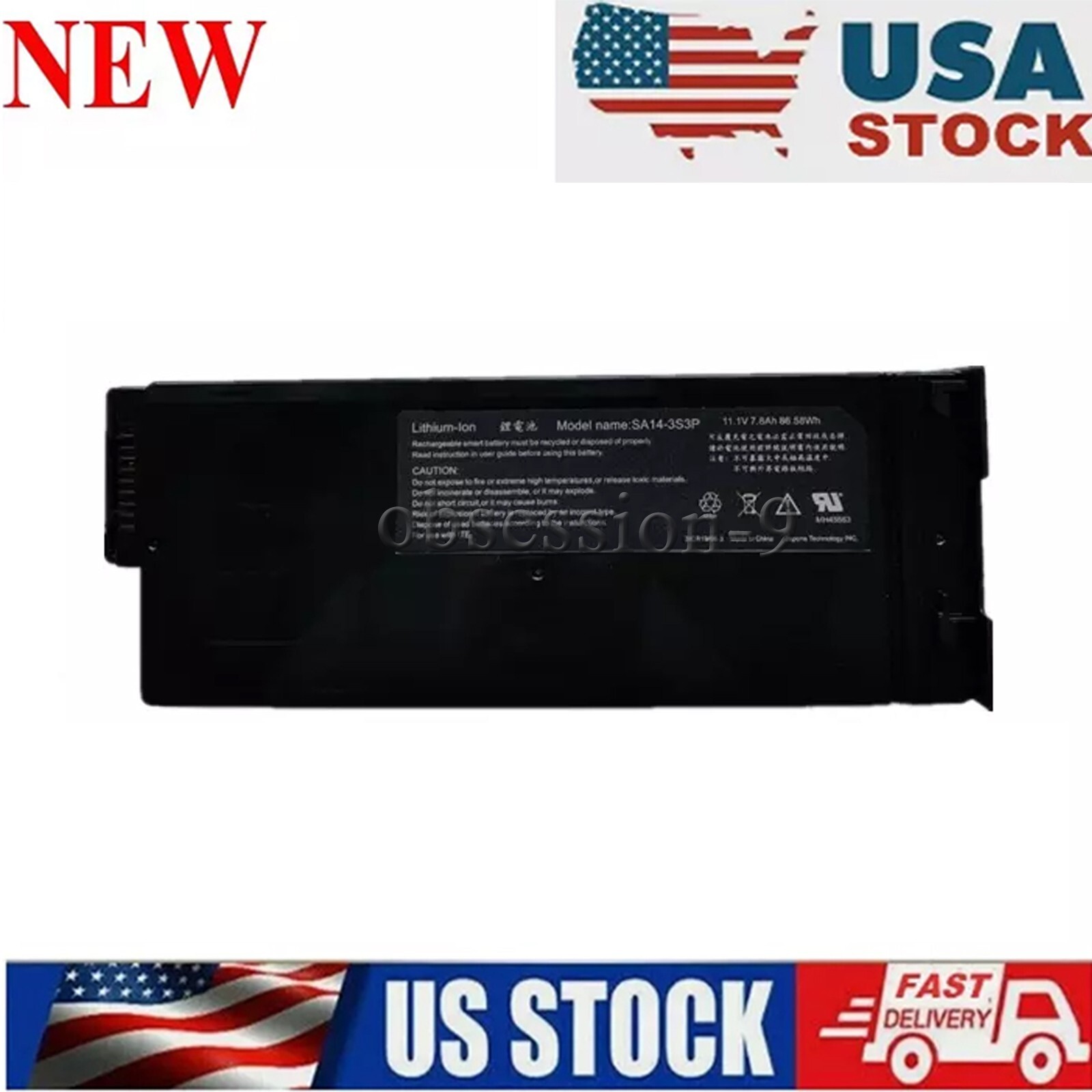 New SA14-3S3P Replacement Battery For Durabook SA14 11.1v 7800mAh 86.58wh 7.8Ah