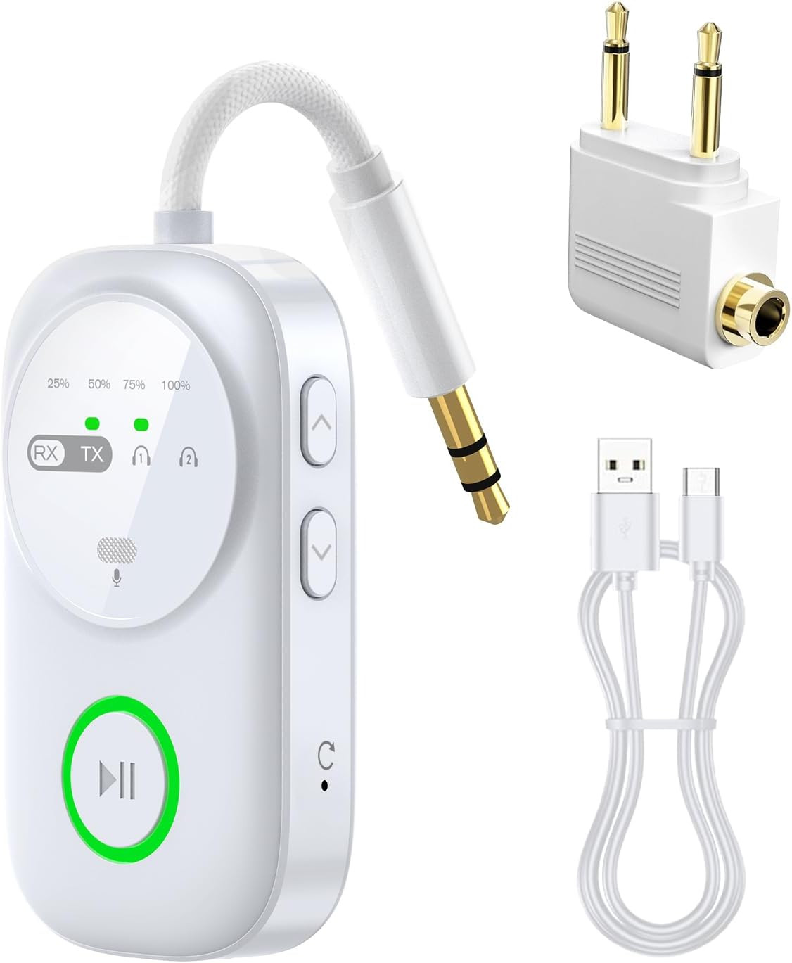 Transmisor Receptor Bluetooth 5.4 2en1 Auriculares AirPads Mic Jack 3.5mm TV